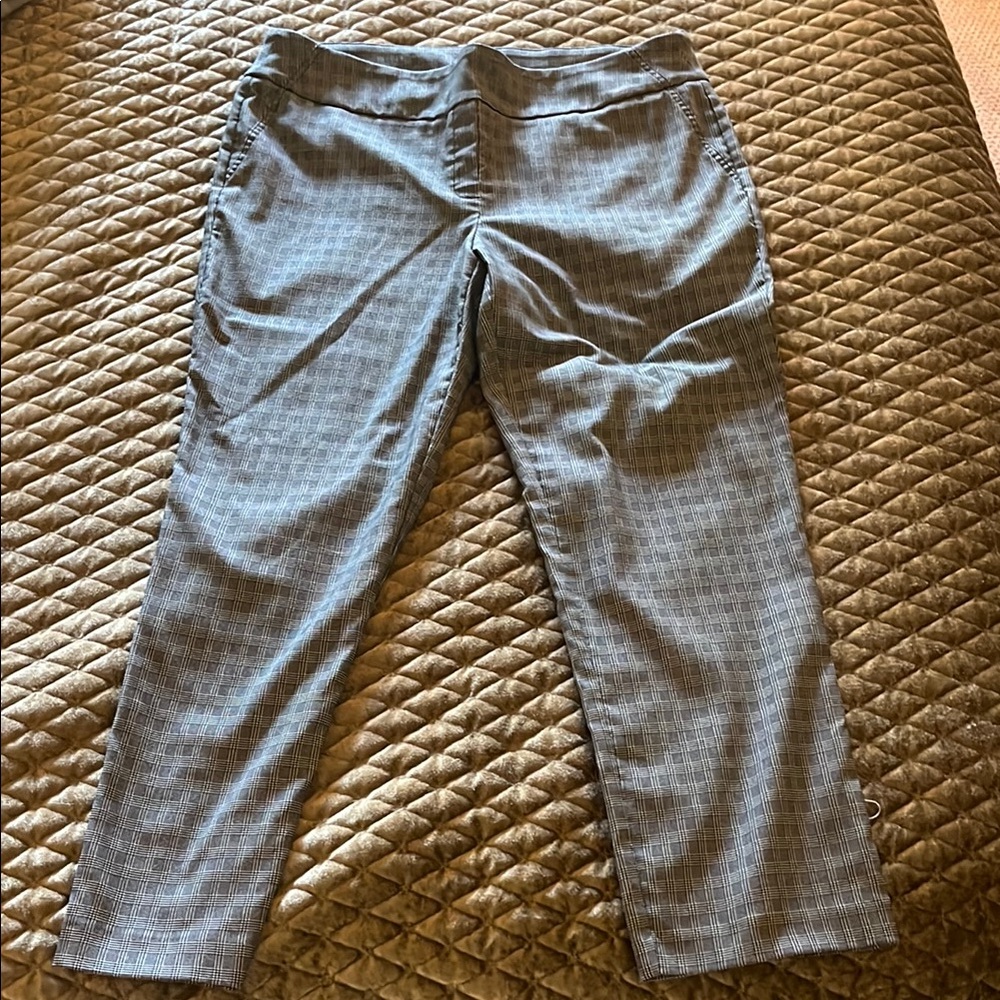 Hilary Radley Black and White Checkered Pants